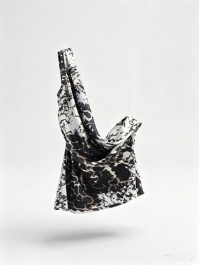 Ann Demeulemeester silk abstract pattern one shoulder top